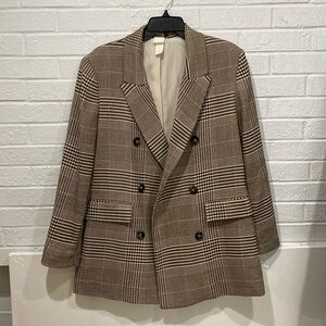H&M Brown Plaid Blazer